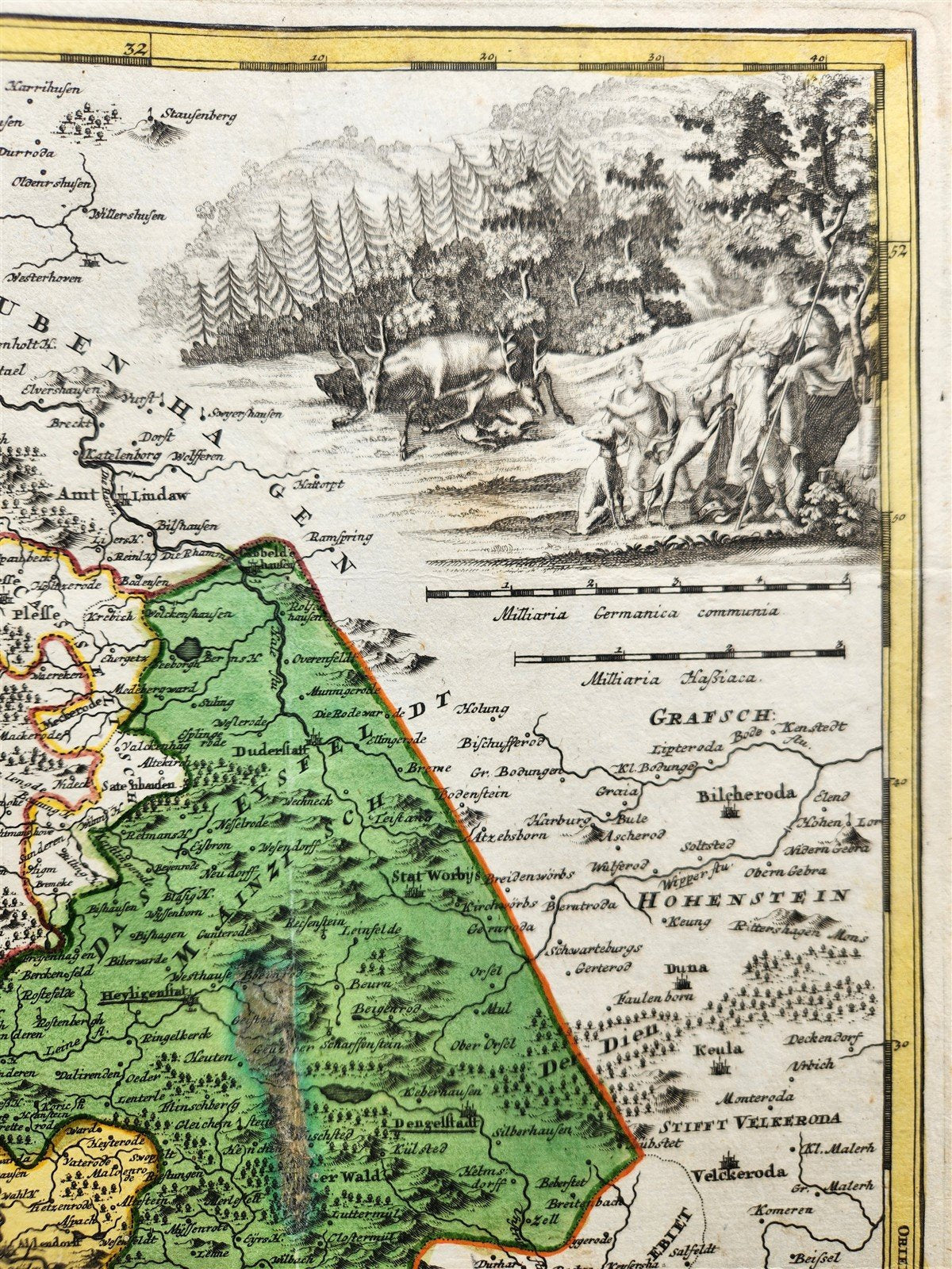 1730s GERMANY HESSE antique MAP by JOHANN HOMANN