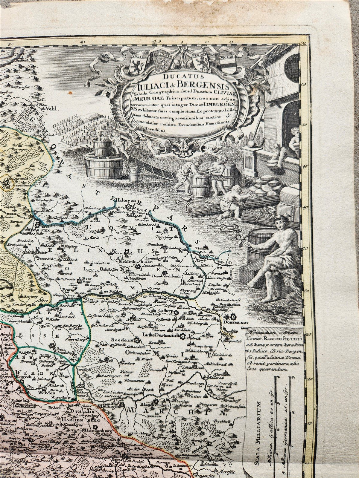 1730s GERMANY antique MAP by JOHANN HOMANN Ducatus IULIACI & BERGENSIS