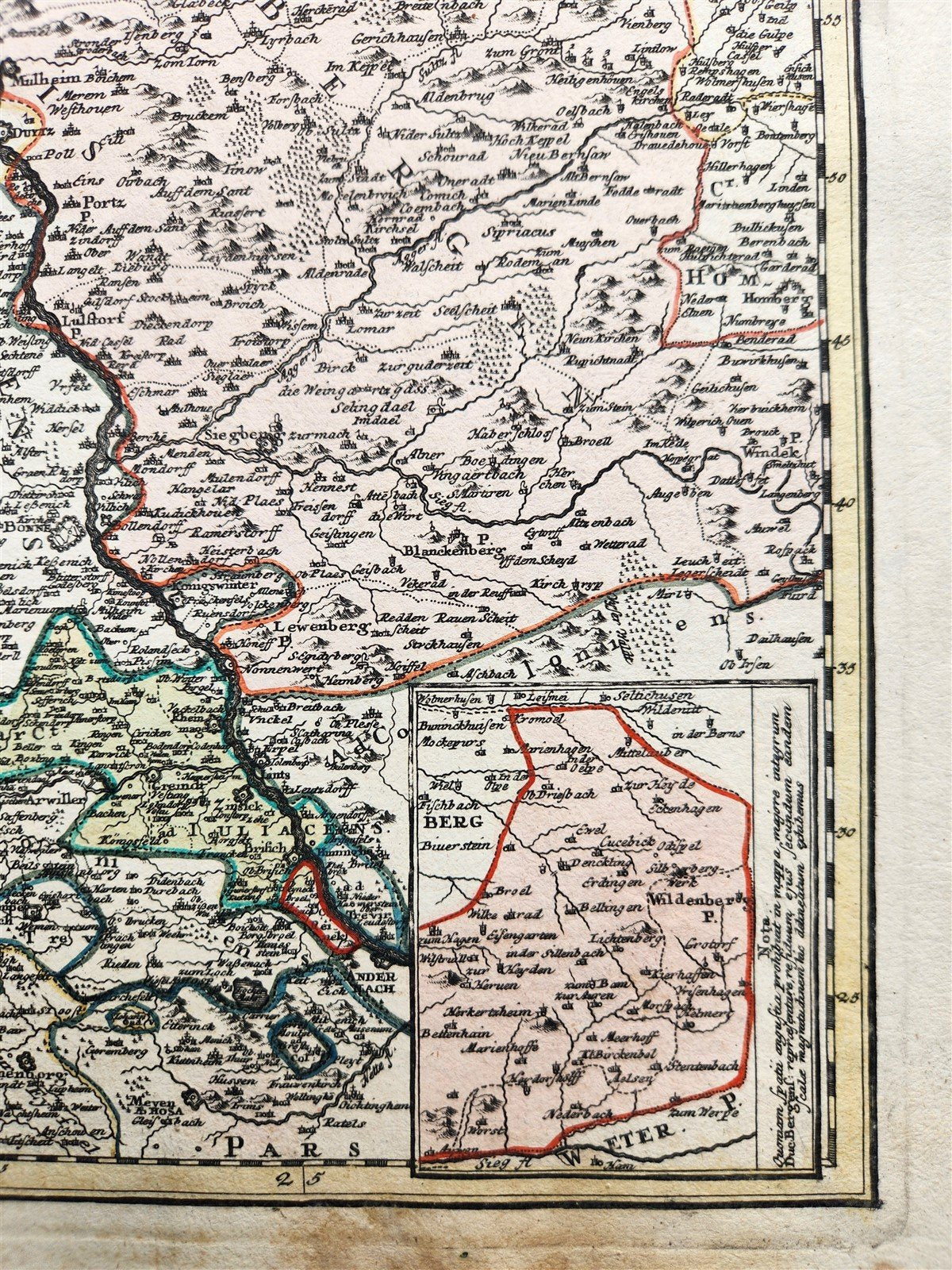 1730s GERMANY antique MAP by JOHANN HOMANN Ducatus IULIACI & BERGENSIS
