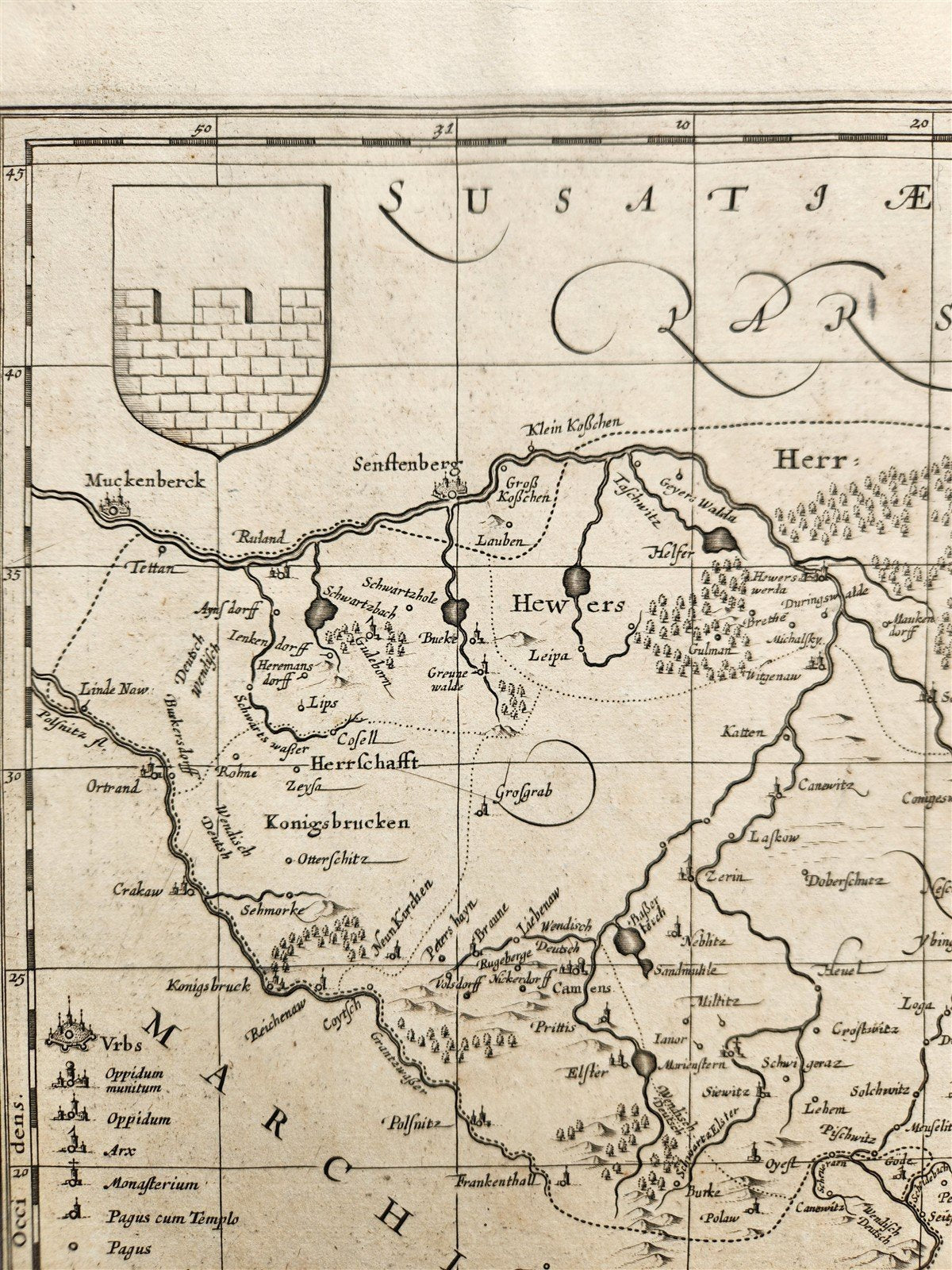 1720s GERMANY SAXONY antique LUSATIA SUPERIOR MAP by B. Sculteto - JANSSON