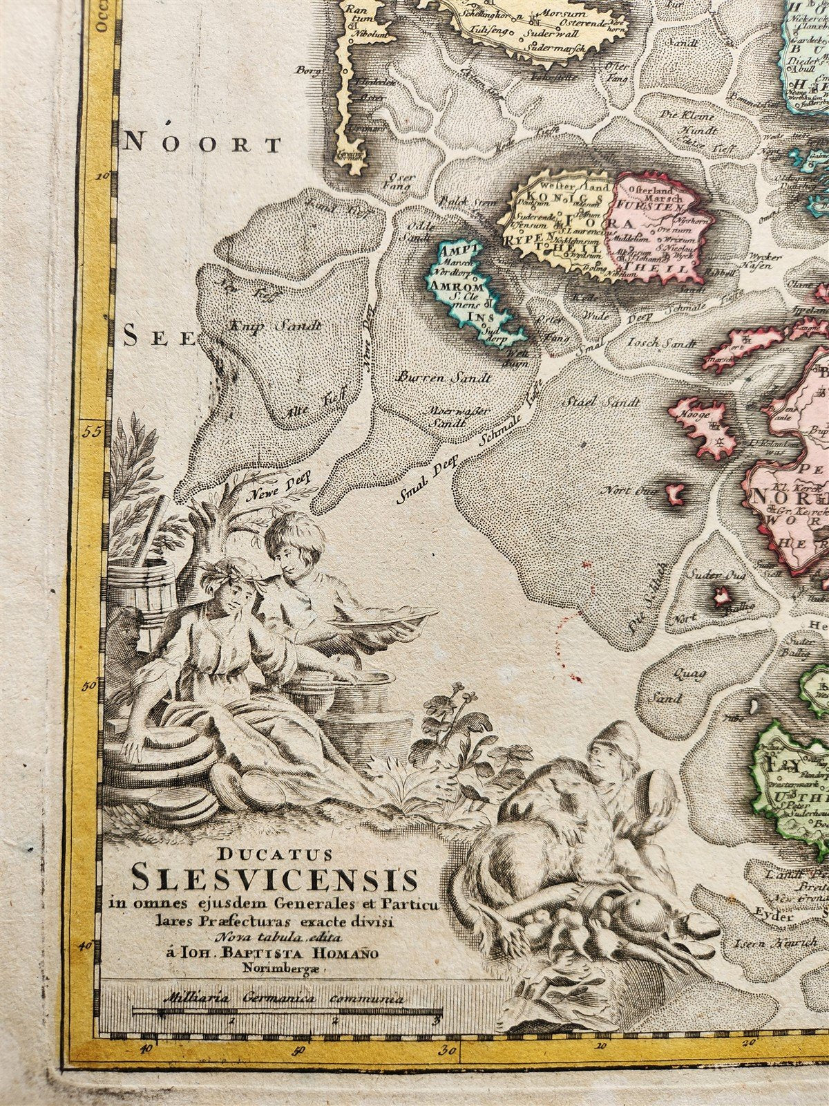 1710s GERMANY & DENMARK antique MAP Ducatus SLESVICENSIS by JOHANN HOMANN