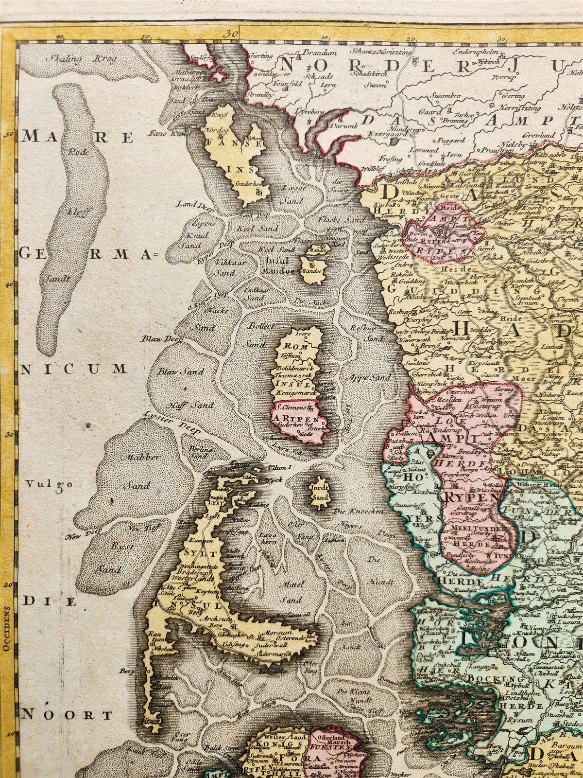 1710s GERMANY & DENMARK antique MAP Ducatus SLESVICENSIS by JOHANN HOMANN
