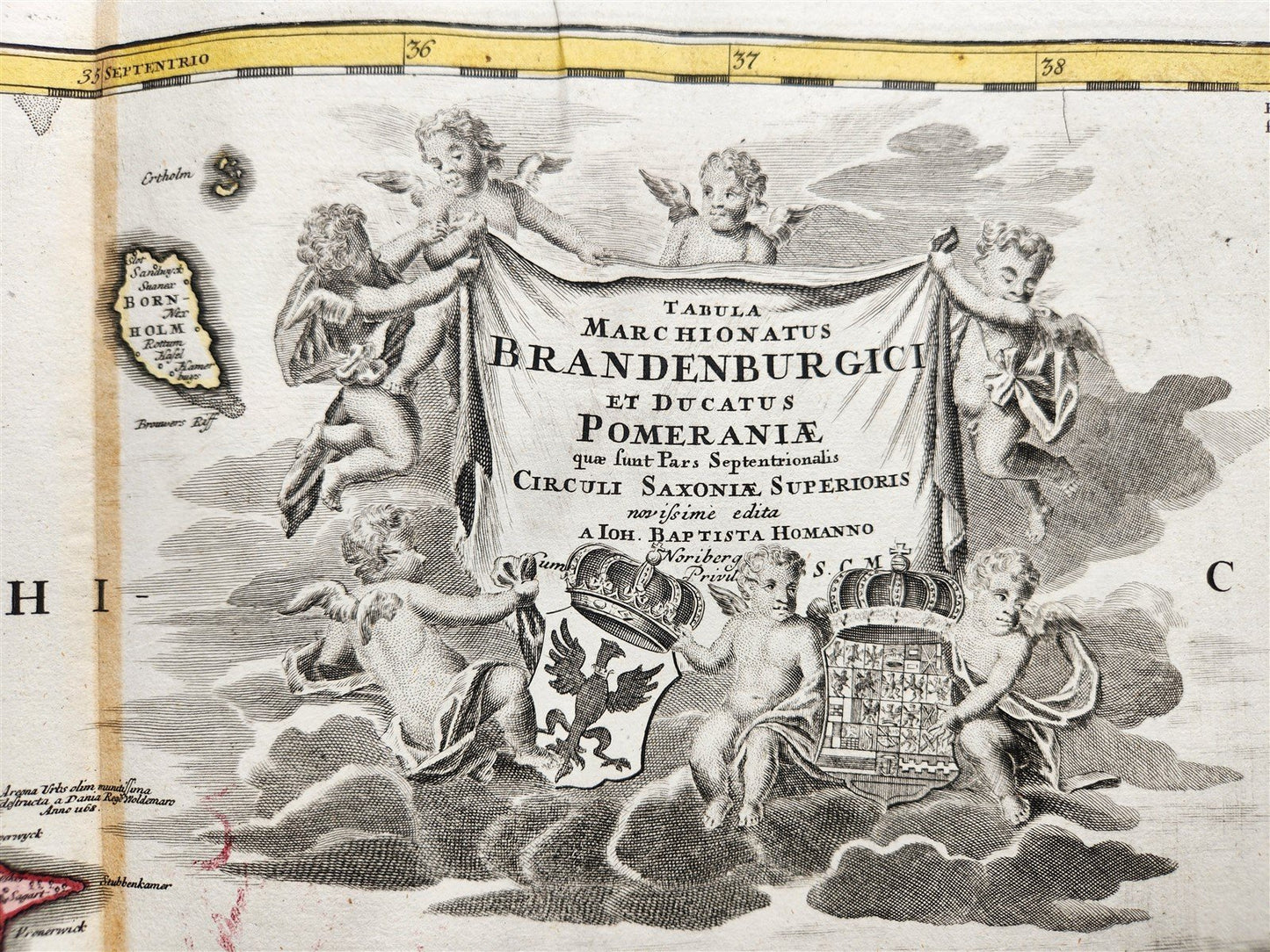 1720s GERMANY antique MAP BRANDENBURG POMERANIA Frankfurt Berlin Denmark Poland