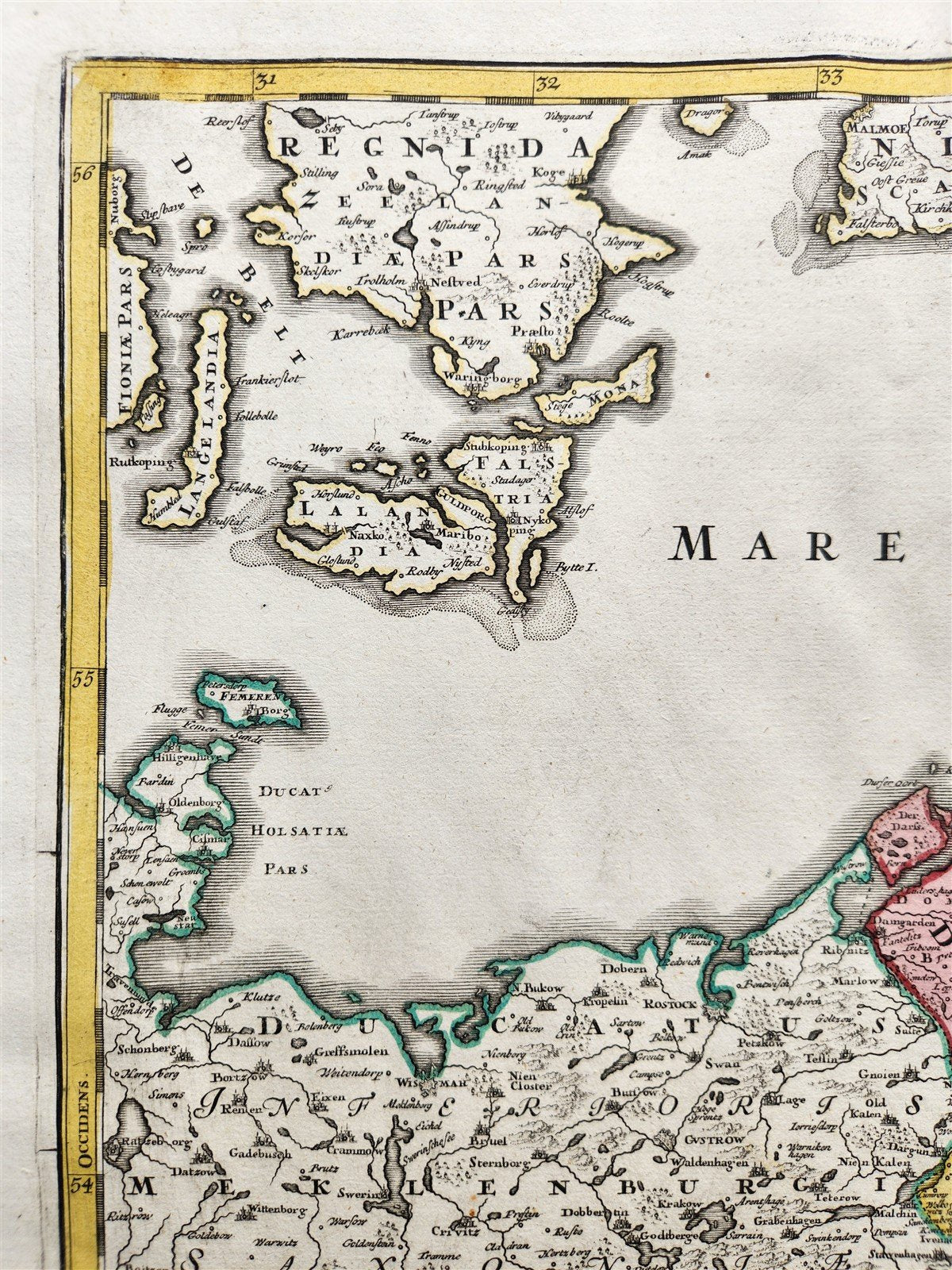1720s GERMANY antique MAP BRANDENBURG POMERANIA Frankfurt Berlin Denmark Poland