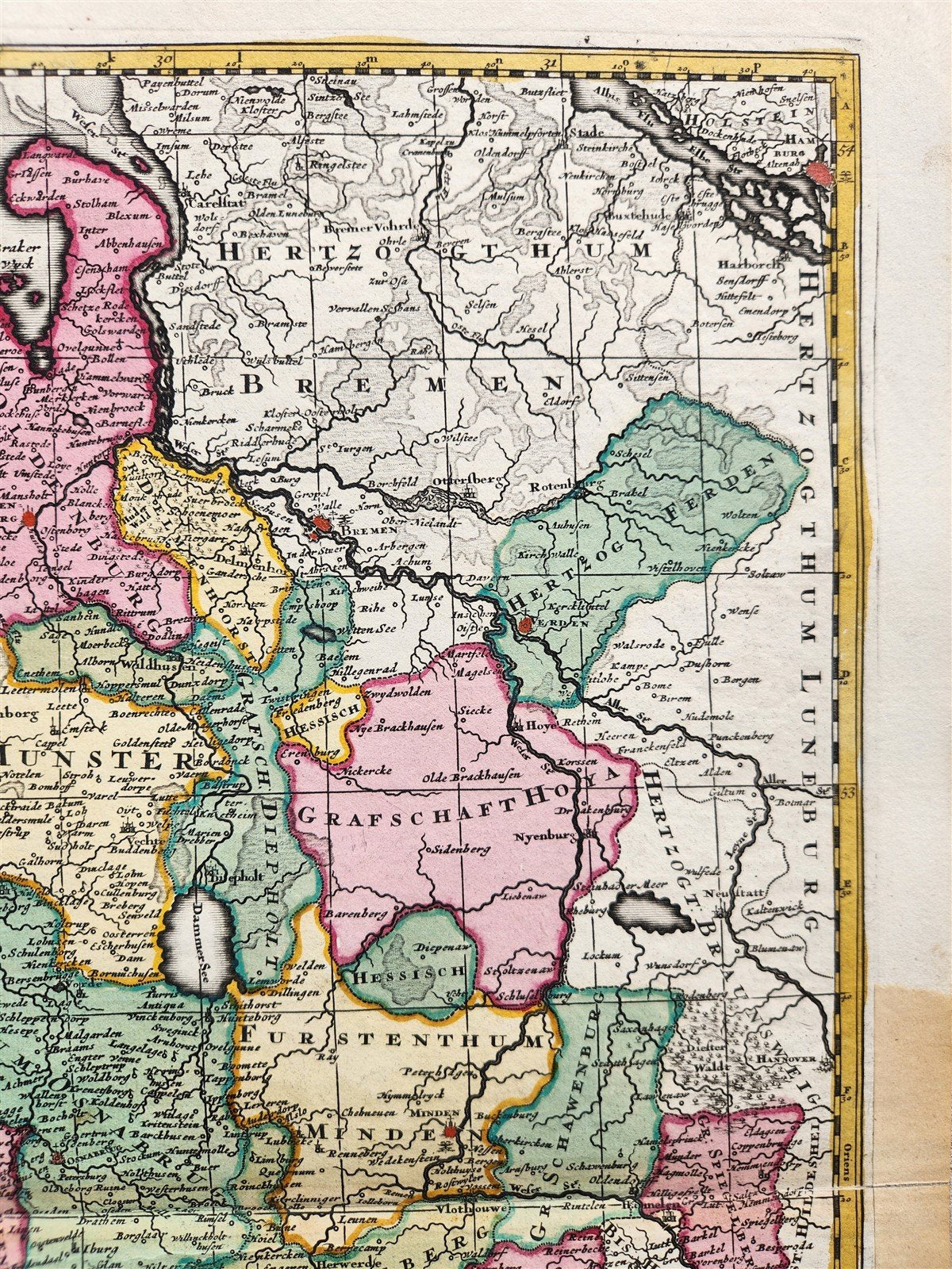 1689 GERMANY WESTPHALIAE CIRCULUS antique MAP by N. Visscher - Peter Schenk