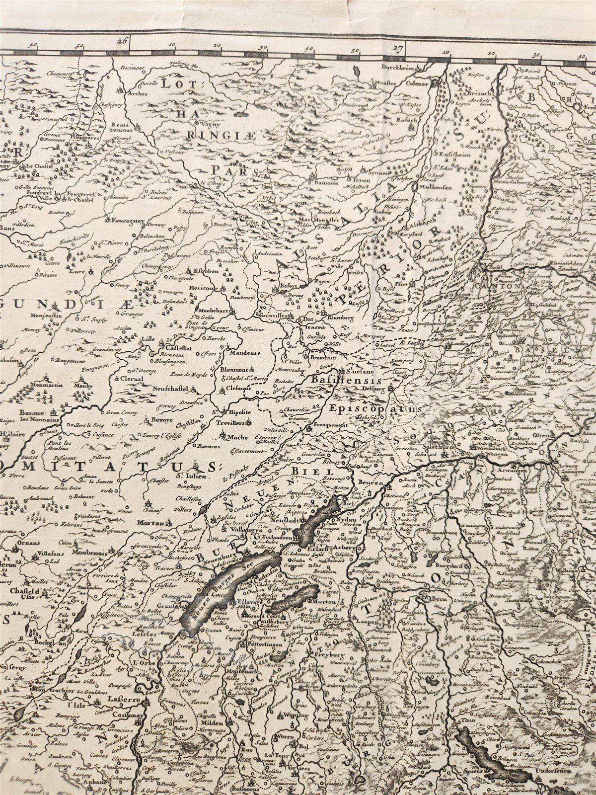 1684 SWITZERLAND antique MAP HELVETIAE RHAETIAE VALESIAE