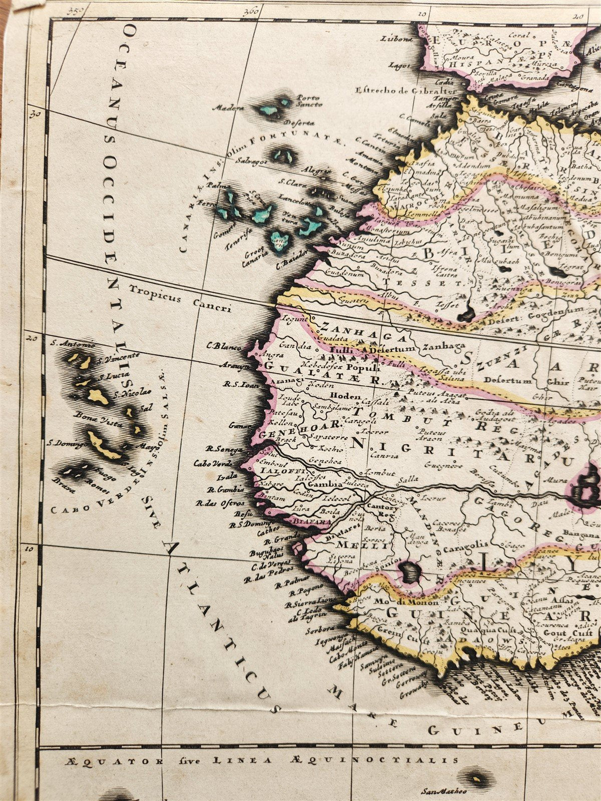 1680 AFRICA antique MAP rare 17th CENTURY AUTHENTIC