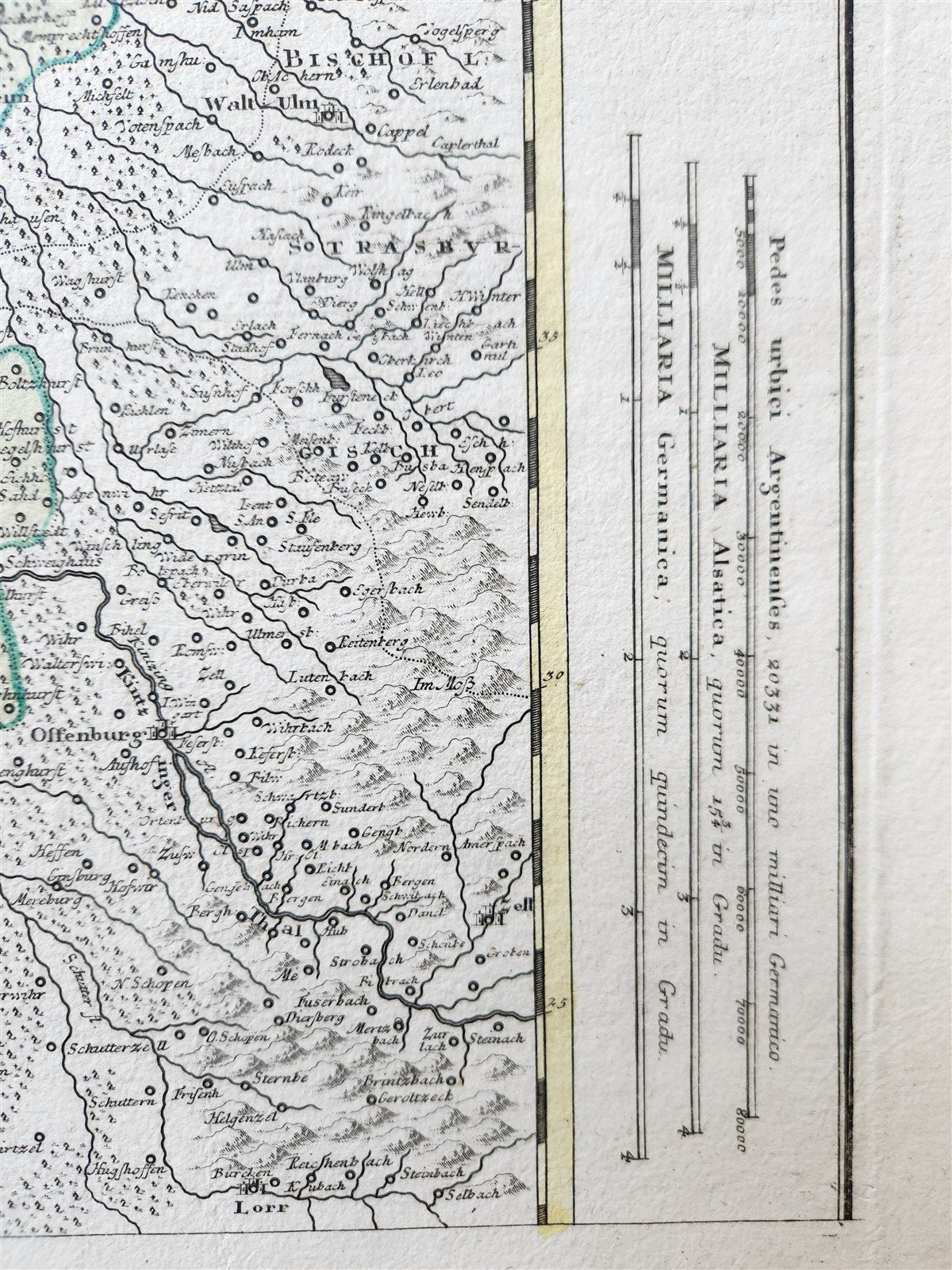 1750s ALSACE FRANCE antique MAP by HOMANN Alsatia tam superior