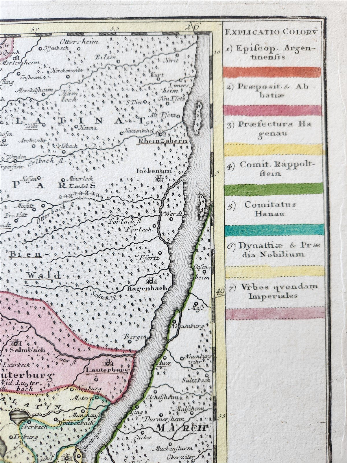 1750s ALSACE FRANCE antique MAP by HOMANN Alsatia tam superior