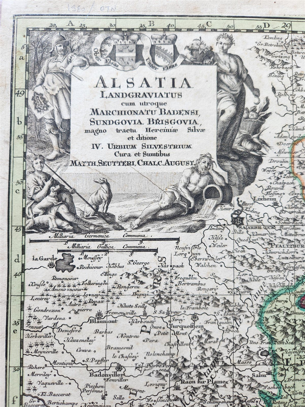 1740s ALSACE FRANCE antique MAP Alsatia Landgraviatus cum Suntgoia et Brisgoia