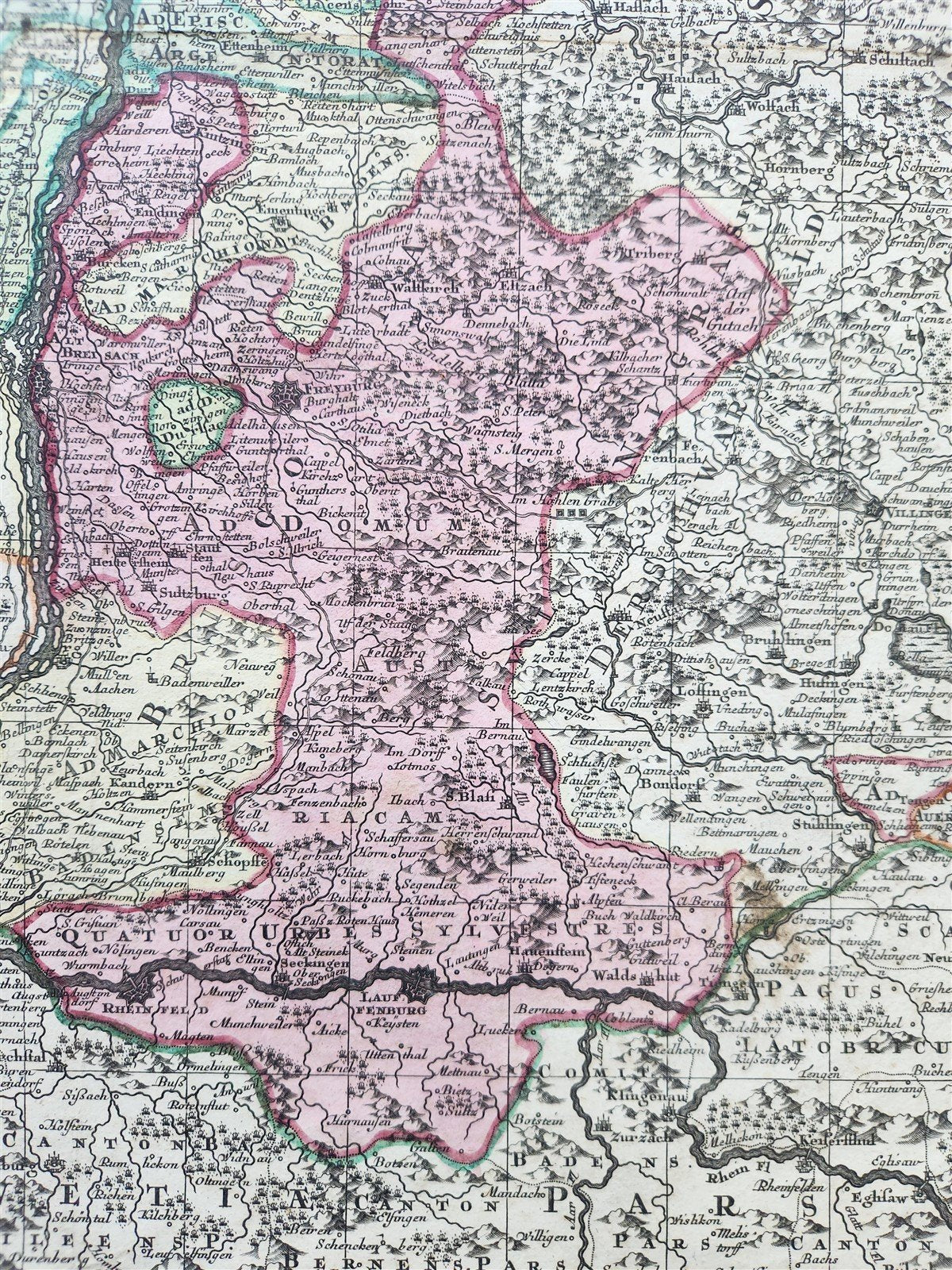 1740s ALSACE FRANCE antique MAP Alsatia Landgraviatus cum Suntgoia et Brisgoia