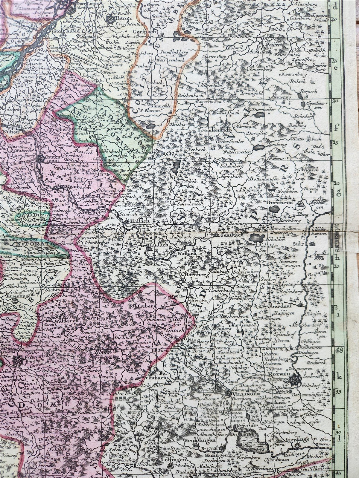 1740s ALSACE FRANCE antique MAP Alsatia Landgraviatus cum Suntgoia et Brisgoia
