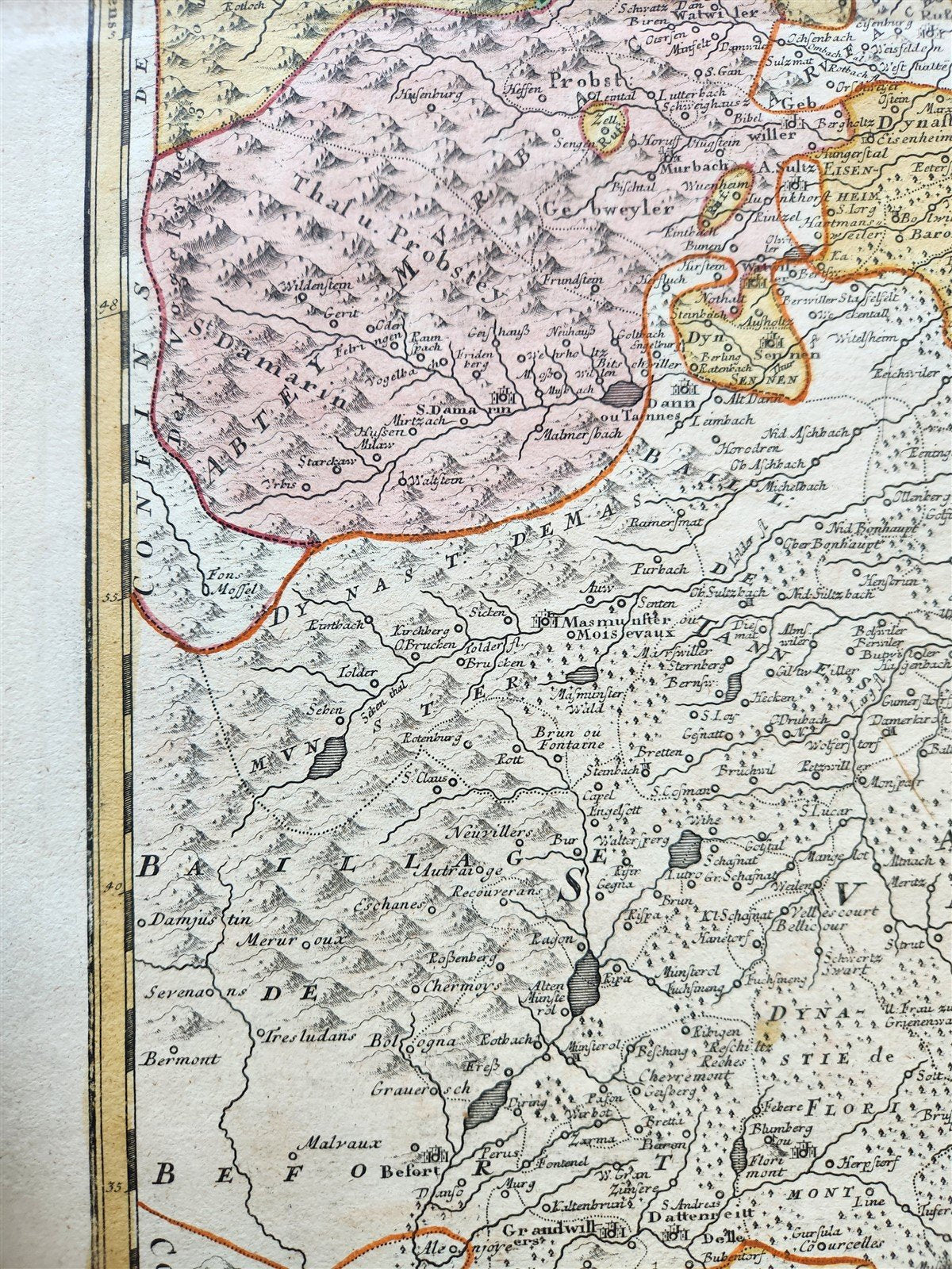 1720s ALSACE FRANCE antique MAP Alsatia Superior una cum Suntgovia