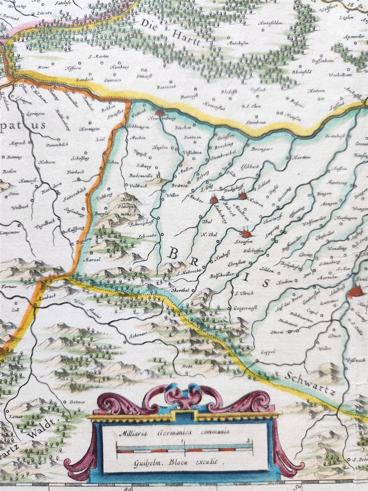 1635 ALSACE FRANCE antique MAP Alsatia Landgraviatus by MERCATOR
