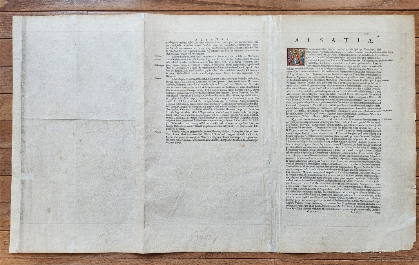 1635 ALSACE FRANCE antique MAP Alsatia Landgraviatus by MERCATOR