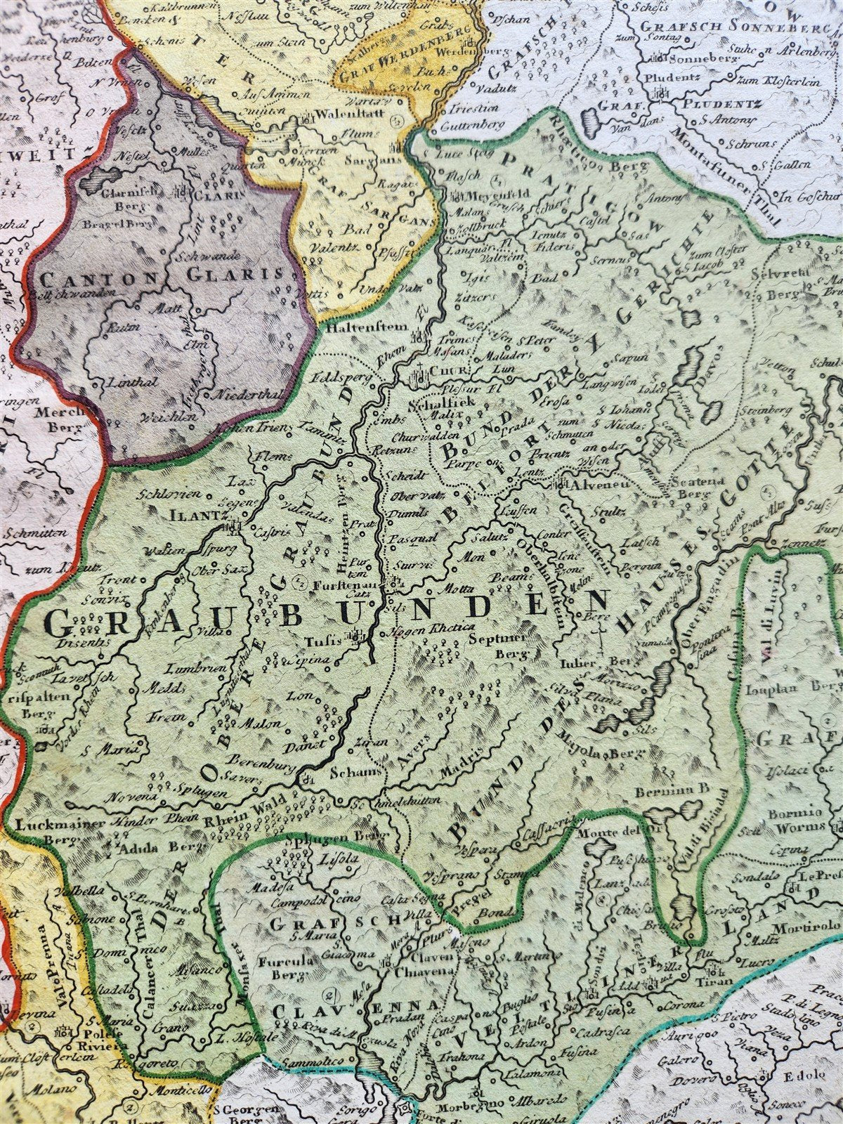 1732 SWITZERLAND antique MAP HELVETIORUM Reipublicae Cantones Tredicum J. Homann