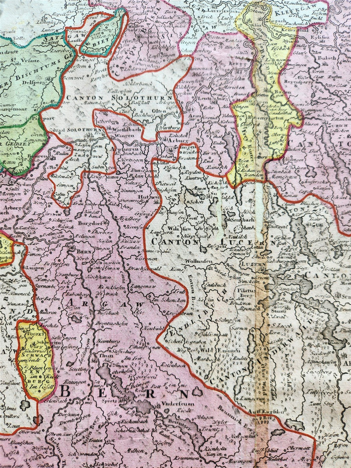 1732 SWITZERLAND antique MAP HELVETIORUM Reipublicae Cantones Tredicum J. Homann