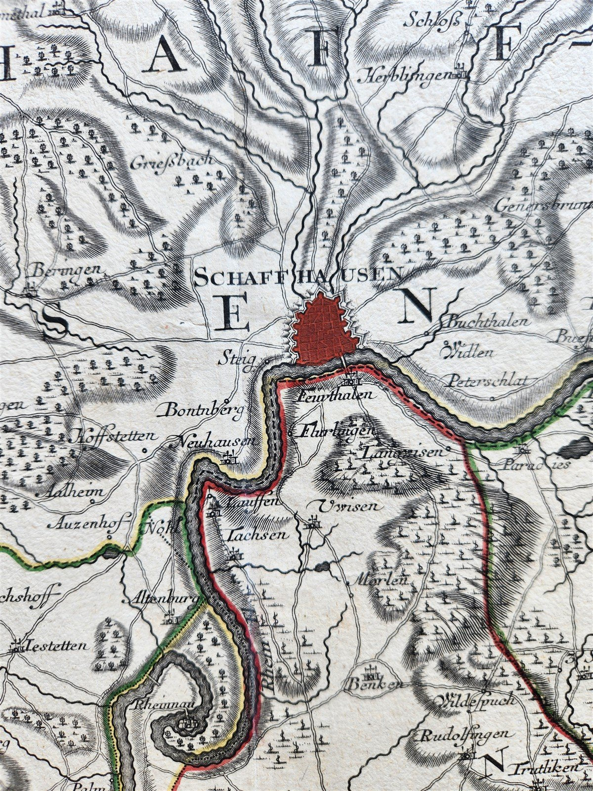 1740s SWITZERLAND antique MAP HELVETIORUM Reipublicae Cantones Tredicum SEUTTER