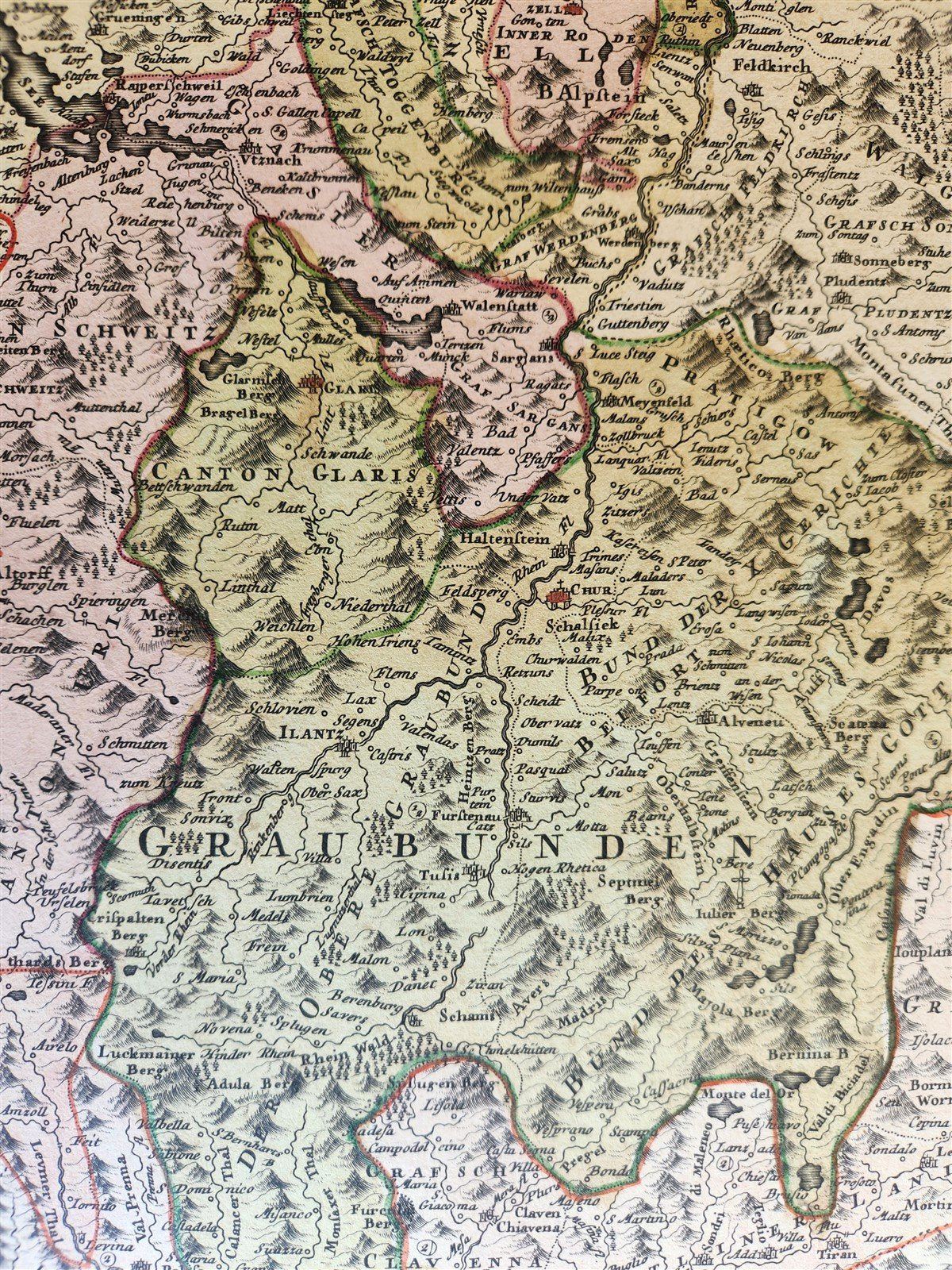1732 SWITZERLAND antique MAP HELVETIORUM Reipublicae Cantones Tredicum by HOMANN