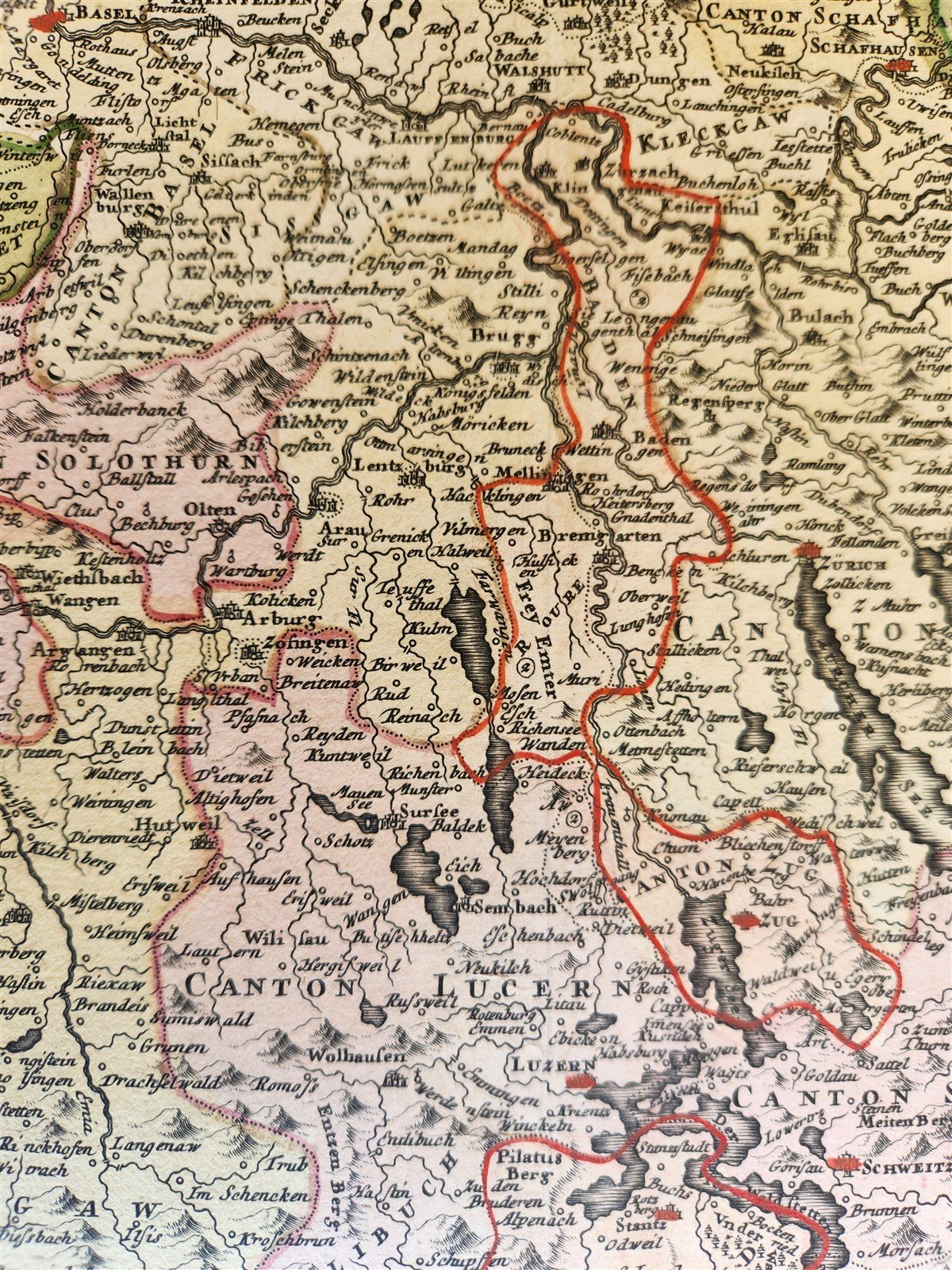 1732 SWITZERLAND antique MAP HELVETIORUM Reipublicae Cantones Tredicum by HOMANN