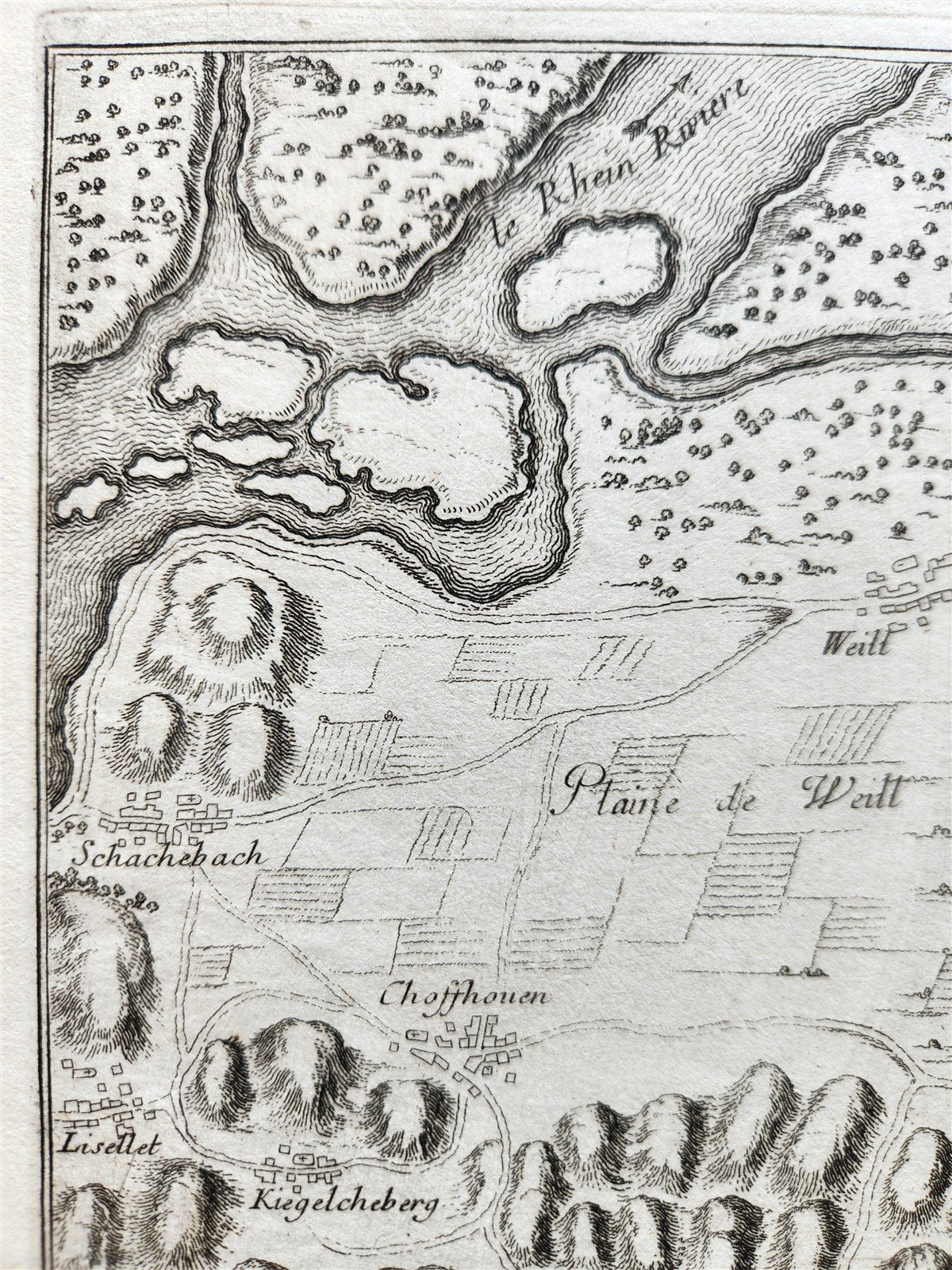 1705 FRANCE antique MAP Battle plan of Louis Le Grand Dauphin's campain