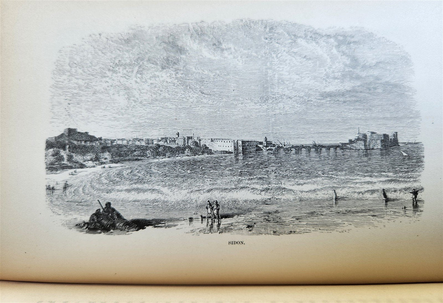 1879 FROM EGYPT TO PALESTINE by S. Bartlett antique ILLUSTRATED w/ FOLDING MAP