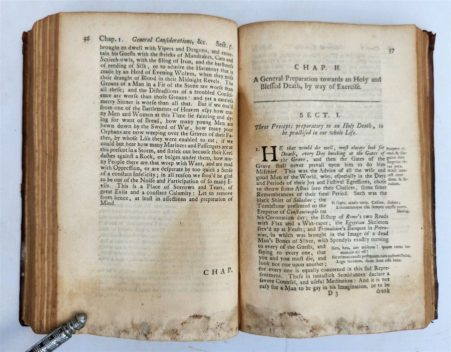 1719 THE RULE AND EXERCISES OF HOLY LIVING w/ PRAYERS antique in ENGLISH