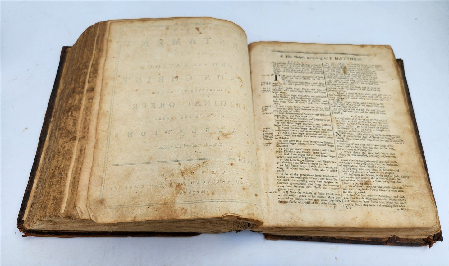 1791 BIBLE by ISAAC COLLINS FIRST printed in NEW JERSEY antique RARE Americana