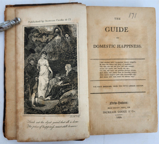 1804 THE GUIDE TO DOMESTIC HAPPINESS antique Americana NEW HAVEN