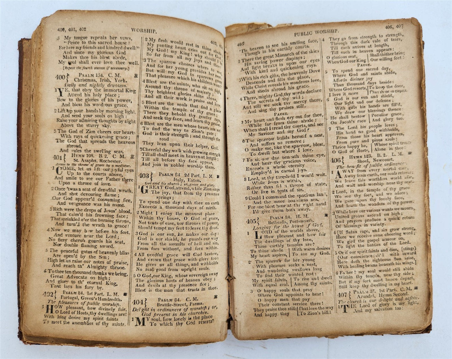 1823 ARRANGEMENT of PSALMS HYMNS & SPIRITUAL SONGS of I. Watts antique Americana