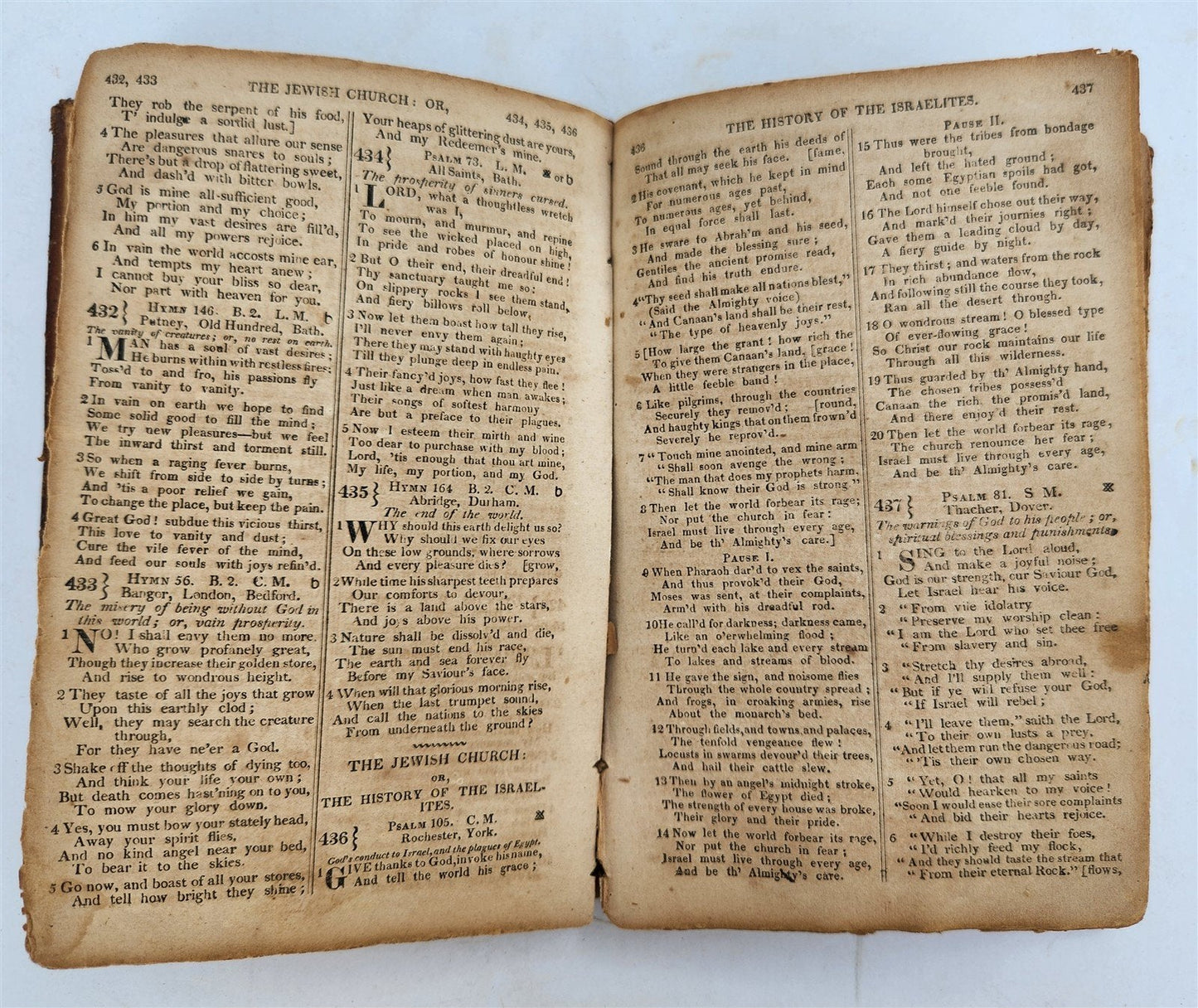 1823 ARRANGEMENT of PSALMS HYMNS & SPIRITUAL SONGS of I. Watts antique Americana