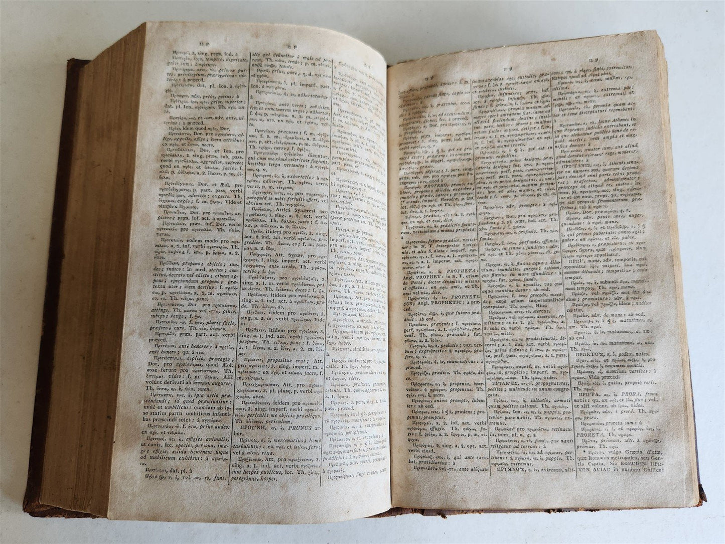 1808 GREEK LATIN DICTIONARY antique LEXICON MANUALE by by CORNELII SCHREVELII