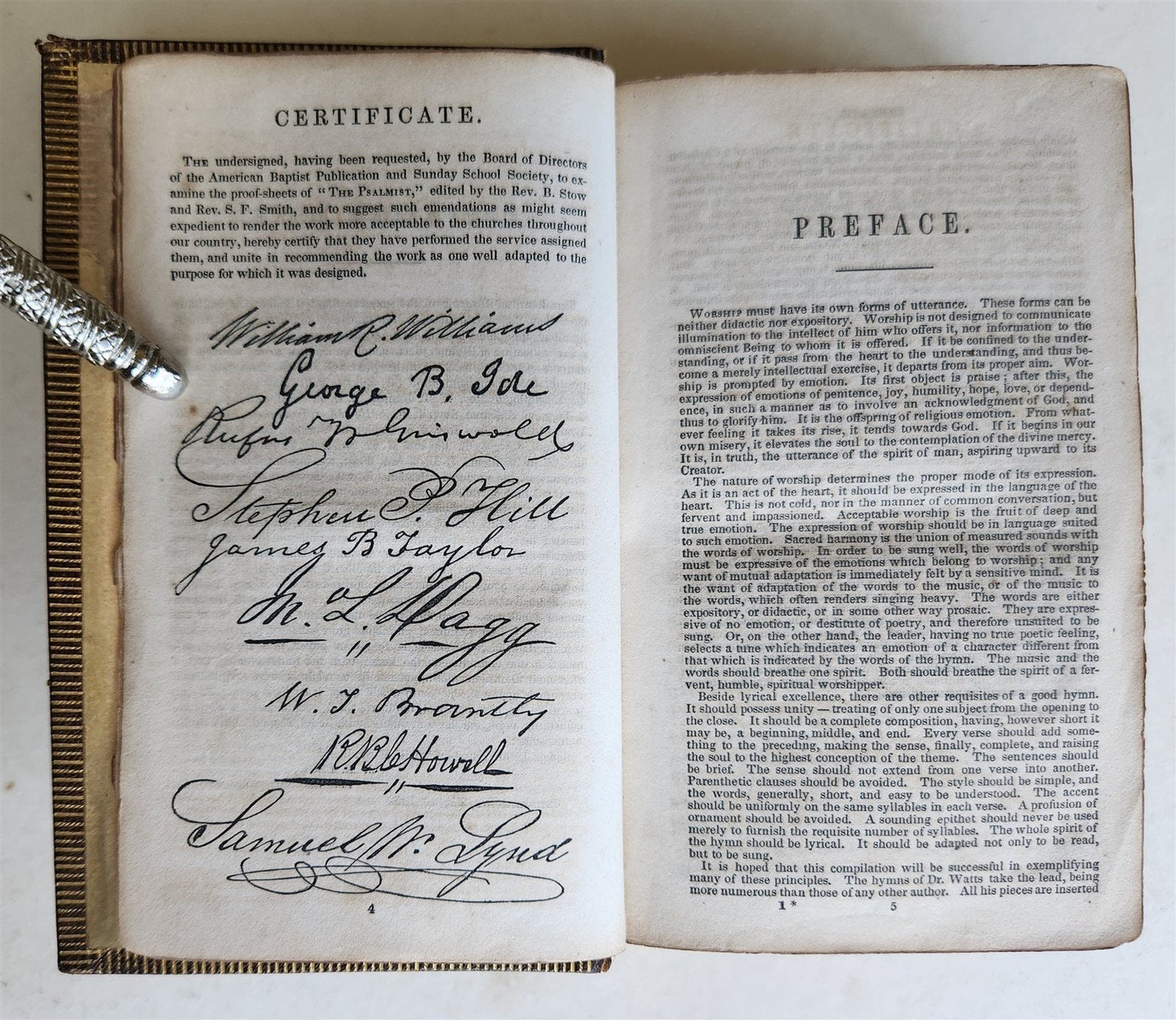 1854 THE PSALMIST collection of hymns for Baptist Churches antique AMERICANA