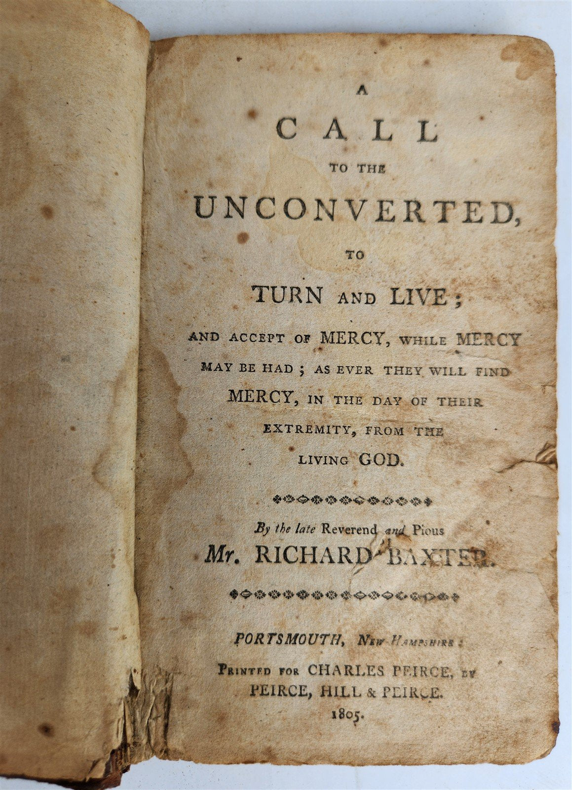1805 A CALL TO THE UNCONVERTED to TURN & LIVE antique AMERICANA