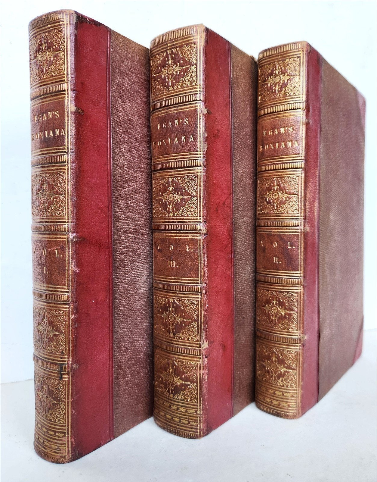 1821 BOXINIANA SKETCHES of ANCIENT & MODERN PUGILIST 3 VOLS antique ILLUSTRATED
