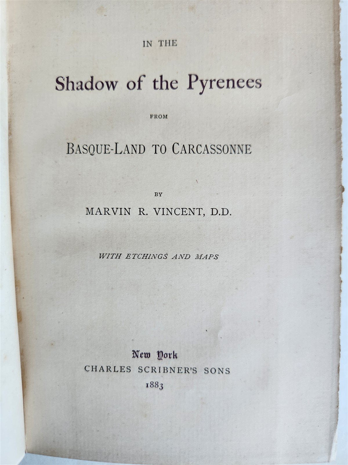 1883 SHADOW of the PYRENEES from BASQUE LAND to CARCASSONNE antique ILLUSTRATED