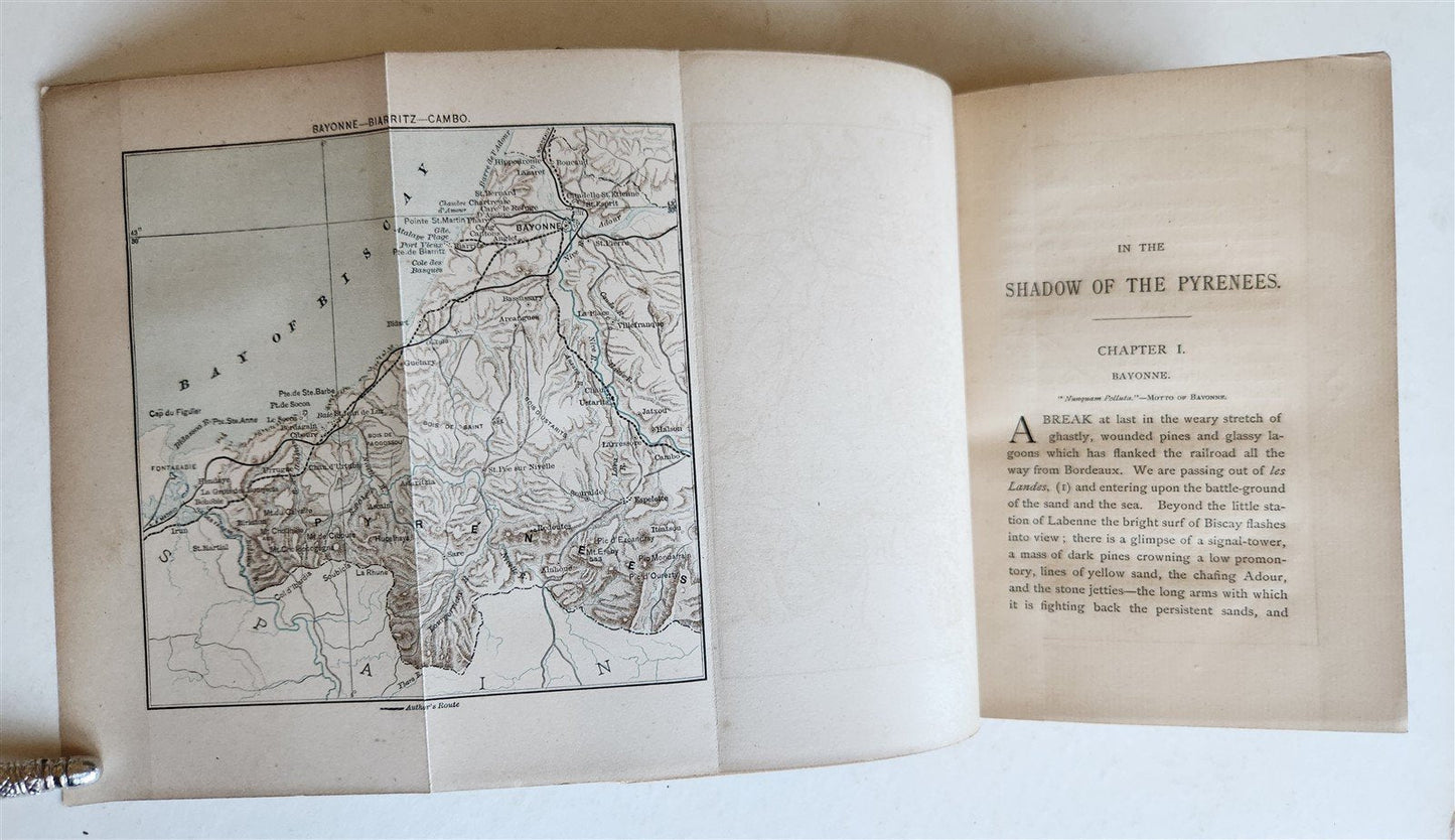 1883 SHADOW of the PYRENEES from BASQUE LAND to CARCASSONNE antique ILLUSTRATED
