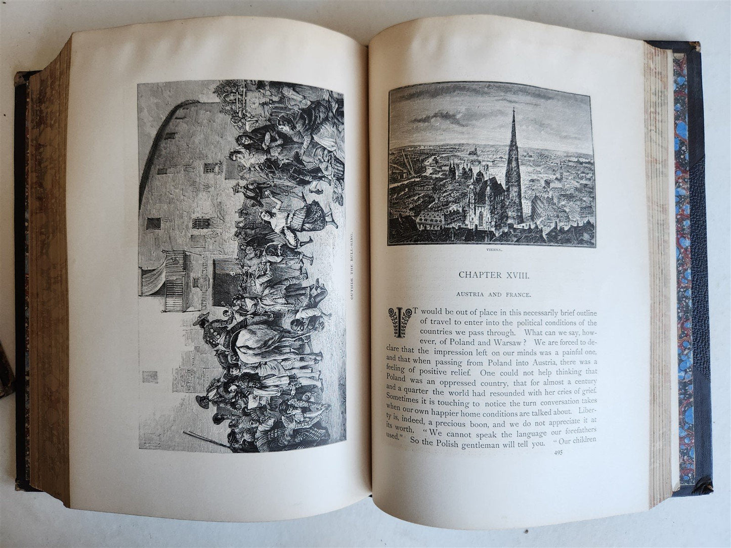 1879 AROUND THE WORLD with GENERAL GRANT 2 VOLUMES antique ILLUSTRATED