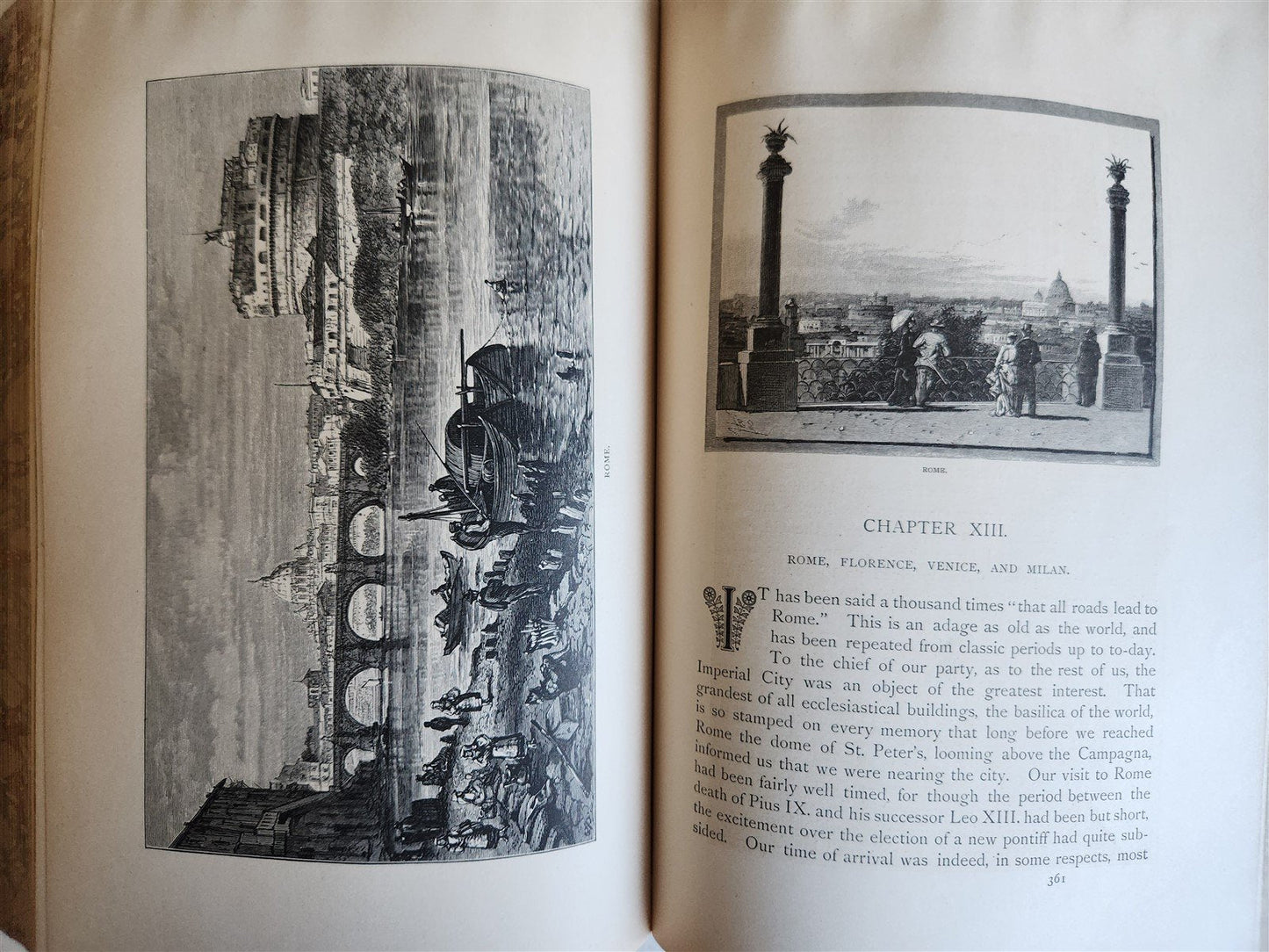 1879 AROUND THE WORLD with GENERAL GRANT 2 VOLUMES antique ILLUSTRATED