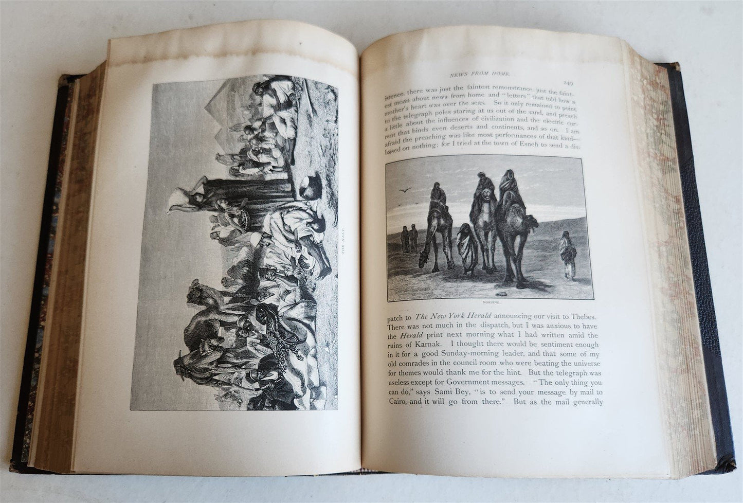 1879 AROUND THE WORLD with GENERAL GRANT 2 VOLUMES antique ILLUSTRATED