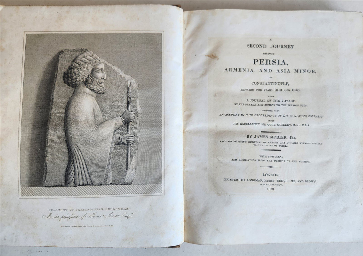 1818 JORNEY through PERSIA ARMENIA & ASIA MINOR to CONSTANTINOPLE antique MORIER
