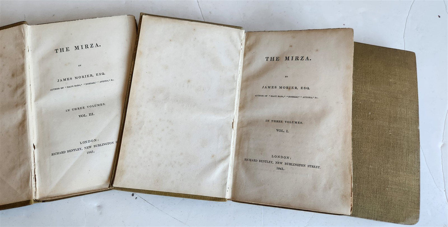 1841 THE MIRZA by James Morier antique 3 VOLUMES Travels in Persia