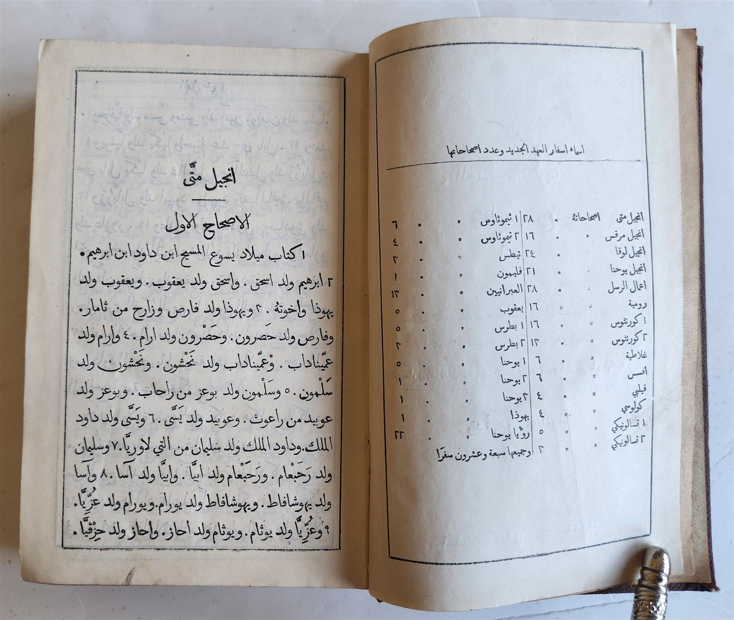 1906 BIBLE in ARABIC LANGUAGE antique NEW TESTAMENT Beirut Lebanon