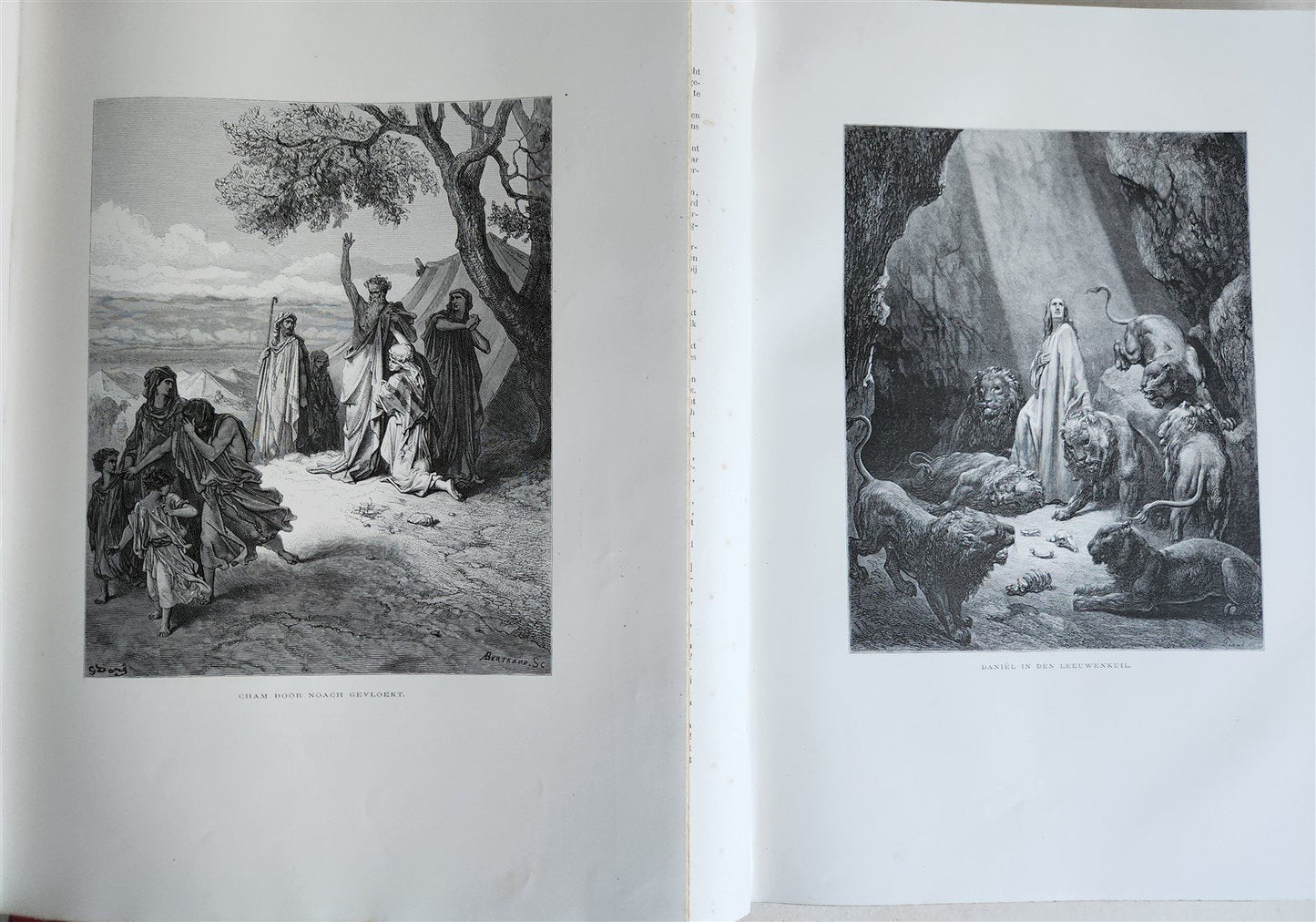 1870 BIBLE GUSTAVE DORE LLUSTRATED 2 VOLUMES MASSIVE FOLIO antique 200 plates