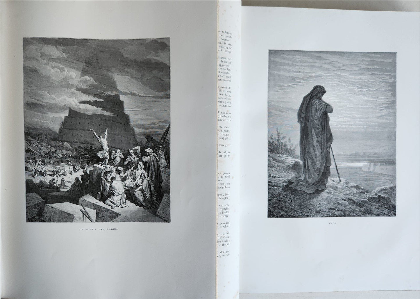 1870 BIBLE GUSTAVE DORE LLUSTRATED 2 VOLUMES MASSIVE FOLIO antique 200 plates