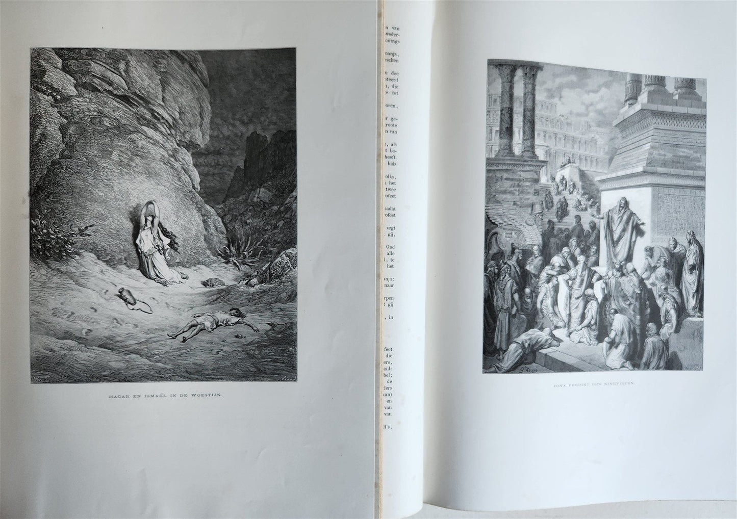 1870 BIBLE GUSTAVE DORE LLUSTRATED 2 VOLUMES MASSIVE FOLIO antique 200 plates