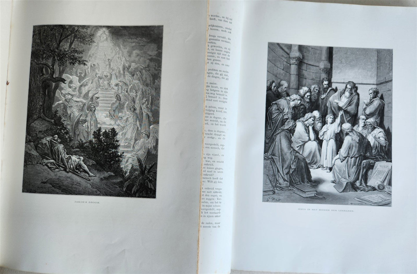 1870 BIBLE GUSTAVE DORE LLUSTRATED 2 VOLUMES MASSIVE FOLIO antique 200 plates