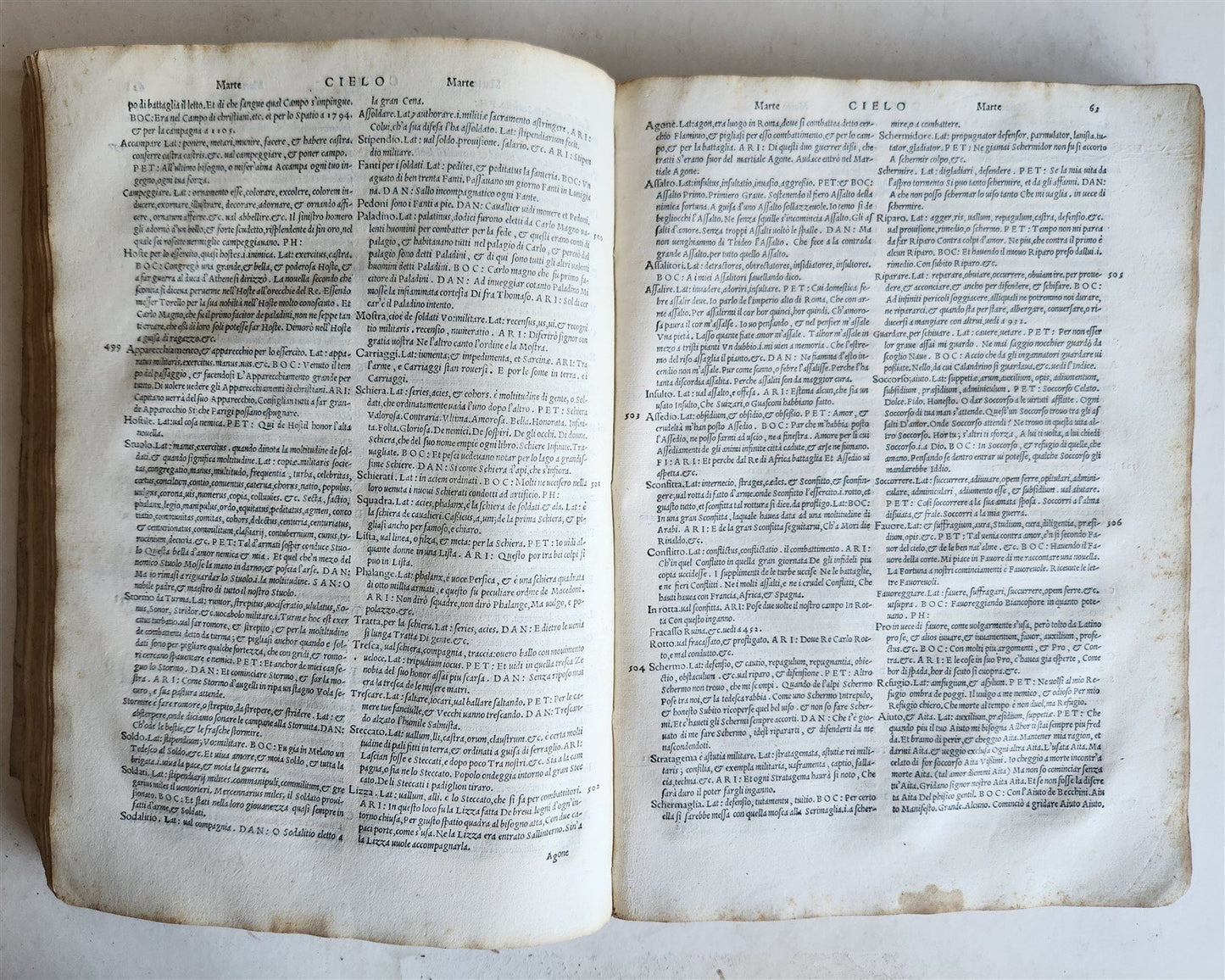 1557 LA FABRICA DEL MONDO antique VELLUM concordance of Petrarch's vocabulary