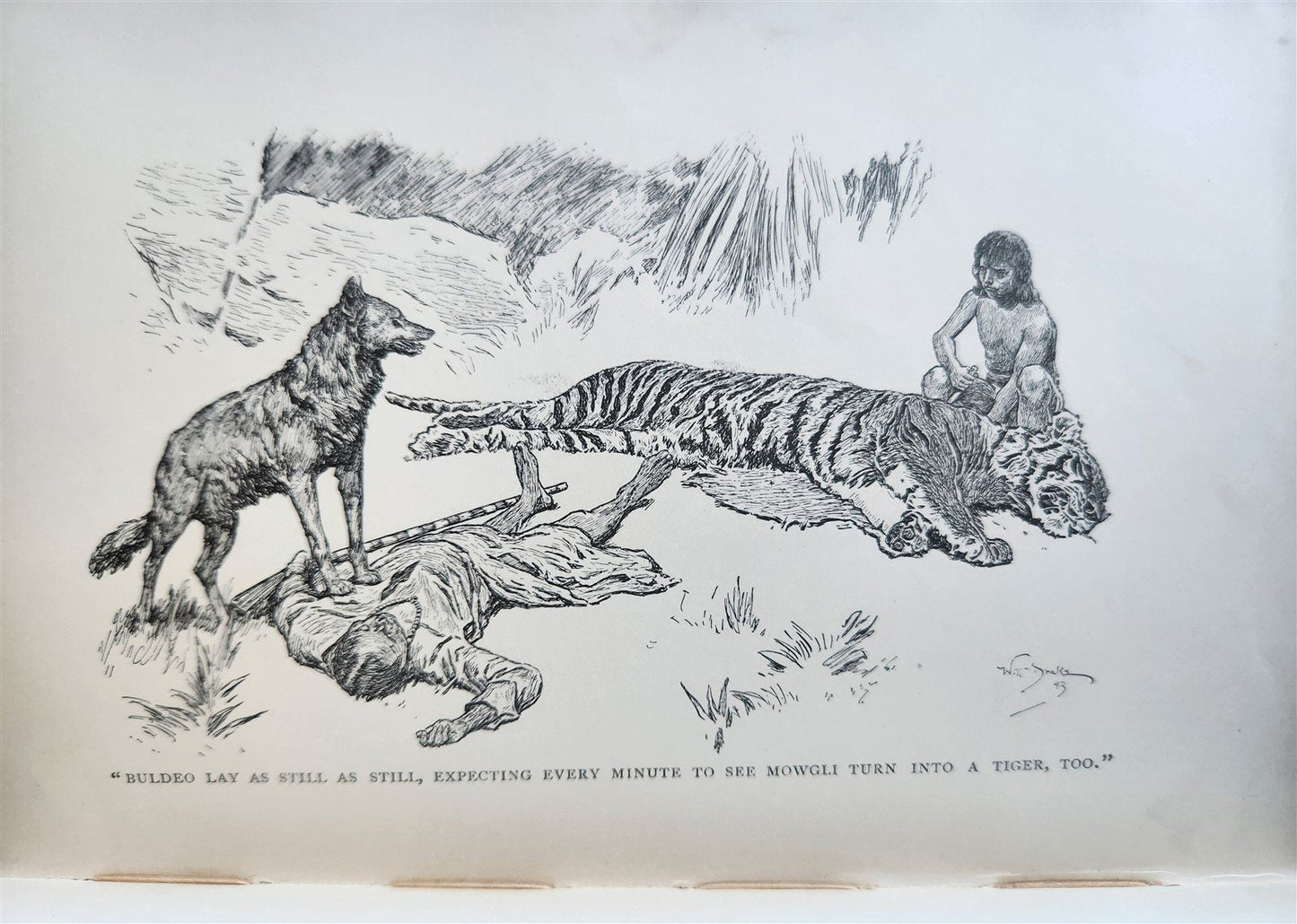 1896-98 THE JUNGLE BOOKS by RUDYARD KIPLING 2 vols antique ILLUSTRATED