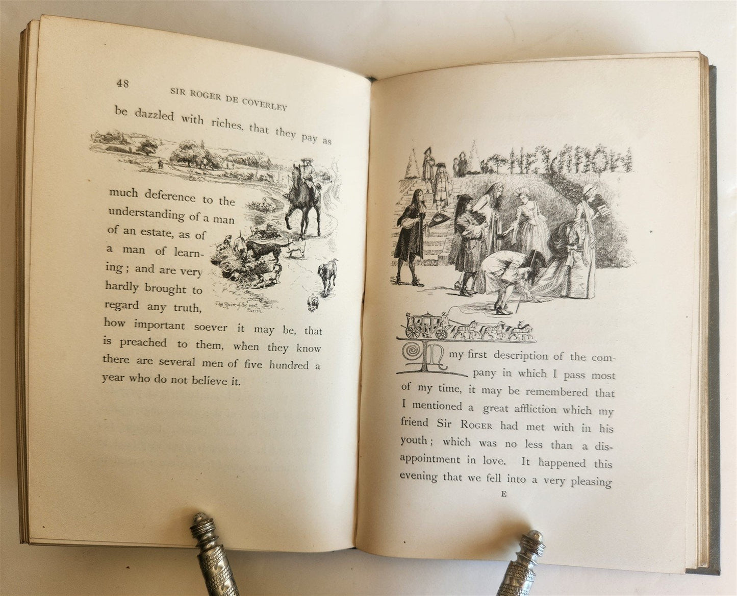 1892 DAYS with SIR ROGER DE COVERLEY antique ILLUSTRATED by Hugh Thomson